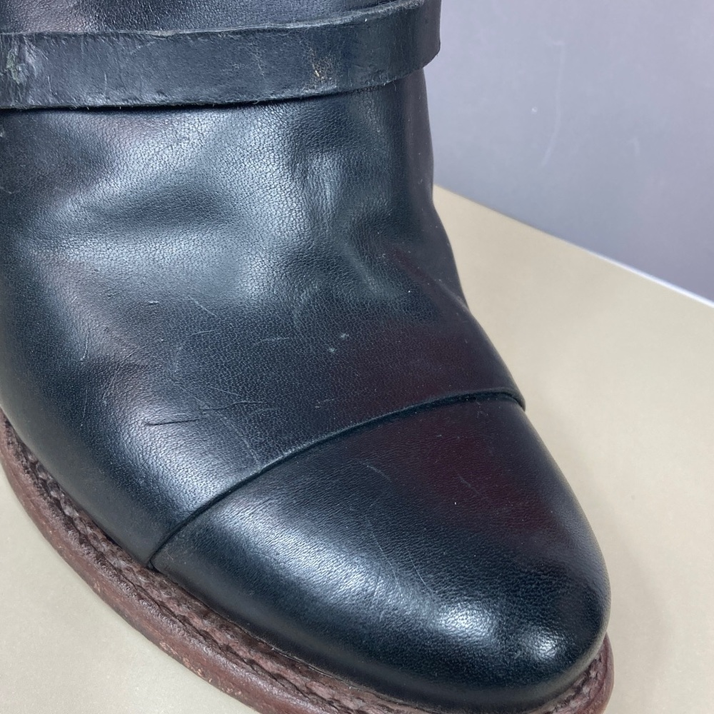 leather Freebird by Steven Black Ankle Boots with Red Straps *4.99 shipping* sz9 - Picture 6 of 16